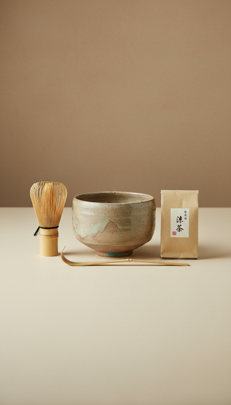 Japanese Matcha Tea Set With Bamboo Whisk